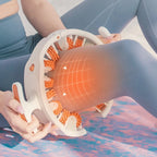 Mulher usando o Drena Roller nas pernas com destaque visual do efeito de drenagem linfática e ativação da circulação