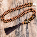 Japamala Rudraksha com Olho de Tigre + Pulseira de BRINDE