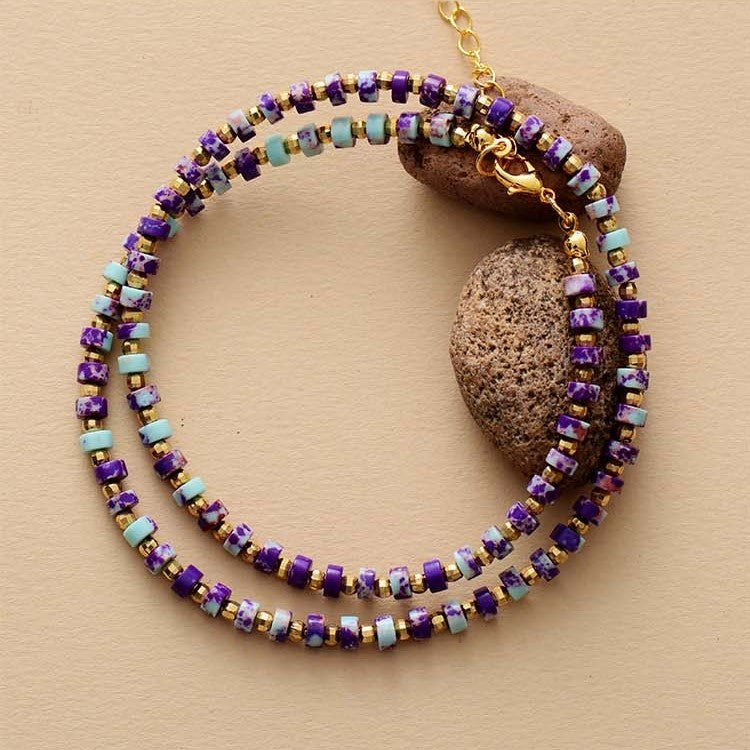 Colar Gargantilha de Pedras Naturais - Choker