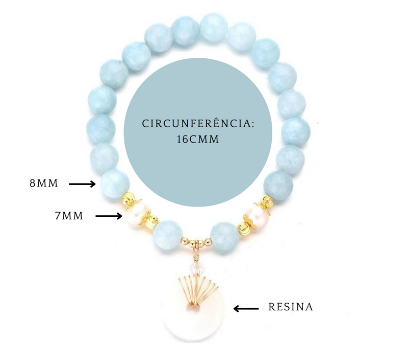 Pulseira Água Marinha - Pulseira da Pureza e Serenidade