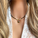 Colar semi-jóia Pingente de Pedra Natural