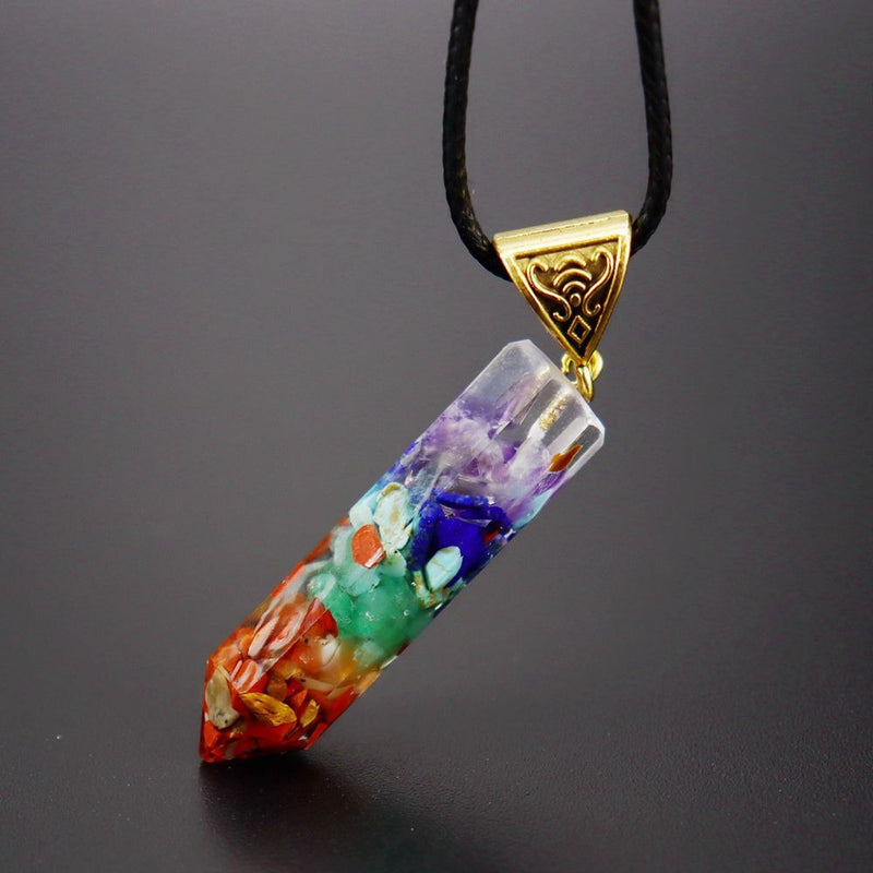 Colar Orgonite Hexagonal 7 Chakras