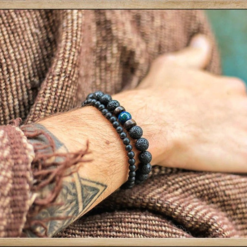 Pulseira Tibetana Lava Vulcânica