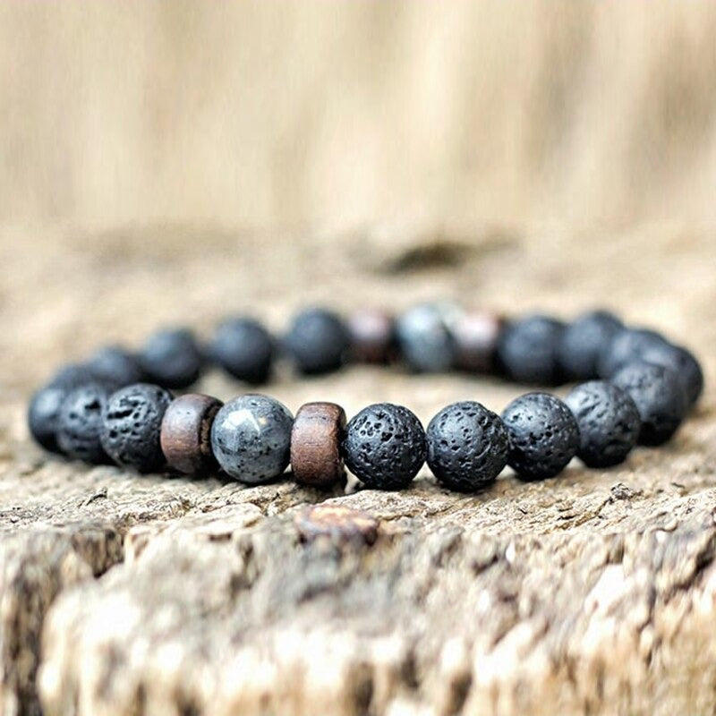 Pulseira Tibetana Lava Vulcânica