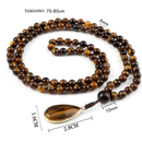 Japamala 108 Contas - Medalha de Olho de Tigre